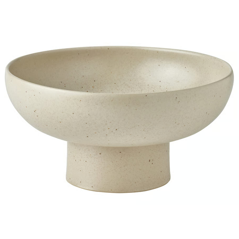 IKEA HÖSTAGILLE Serving Bowl, Light Beige/Orange-Brown, 10" (306.021.27) NEW